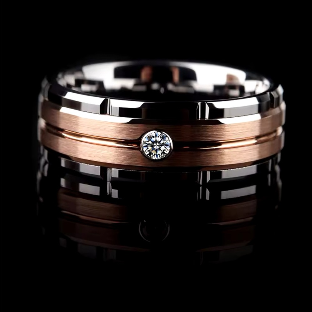 Classic Stainless Steel Men's Rings Two-color Fashion Ring Jewelry